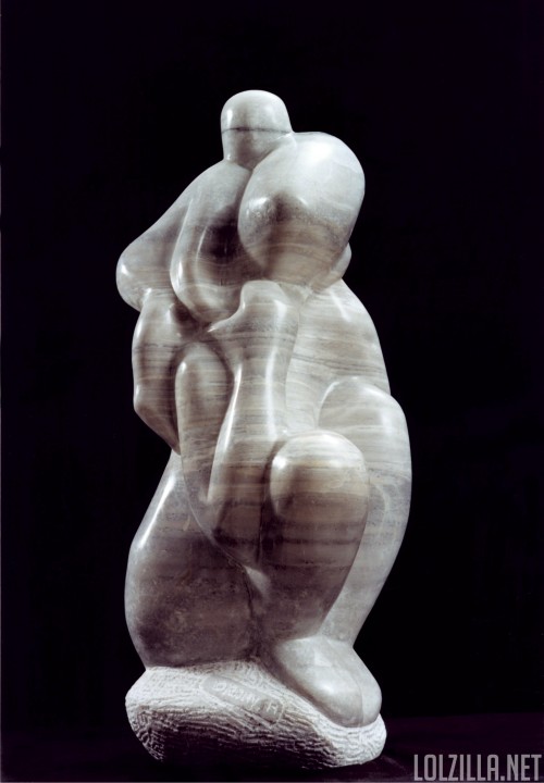 Mother and Child on her back by Shimon Drory