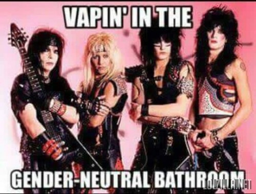 vapin in the gender neutral bathroom